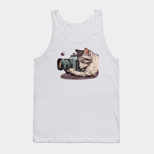 Kitty Photographing Bees Tank Top